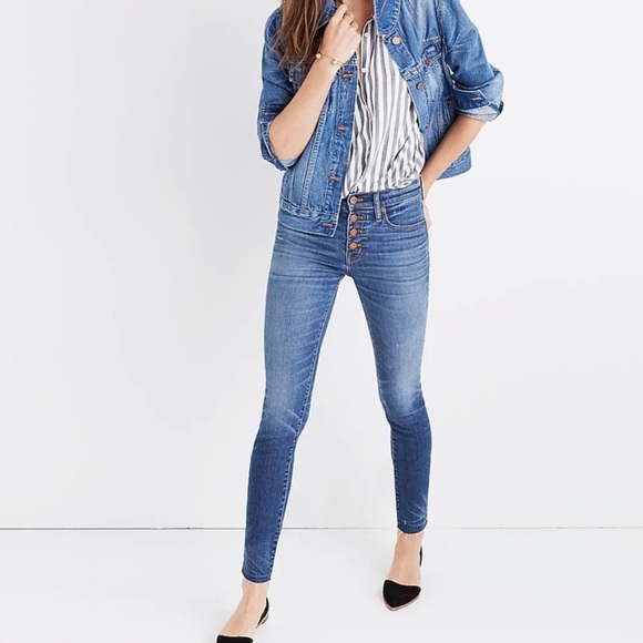 Madewell 10” High-Rise Skinny Denim Jeans: Button-Through Edition Women’s SZ 25